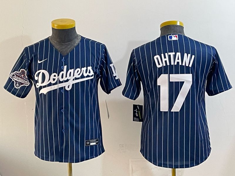 Youth Nike 2026 Los Angeles Dodgers #17 Ohtani  Blue Stripe Game MLB Jersey 120813->youth mlb jersey->Youth Jersey